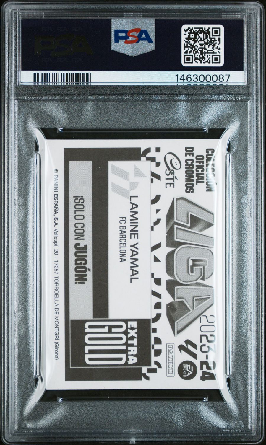 Lamine Yamal 2023 Panini Este Jugon 201 Hand Cut Gold PSA 10 Pop 9 Ext Rare — back